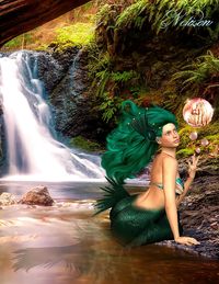 Bild vom Artikel Fantasy Notizbuch: Tjirell, die Meerjungfrau - weiße Seiten mit Eckmotiv vom Autor Samuriel Sternenfeuer