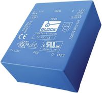 Produktbild: Block FL 14/15 Printtransformator 2 x 115V 2 x 15 V/AC 14 VA 466mA