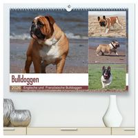Produktbild: Bulldoggen - Englische und Franz&ouml;sische Bulldoggen (hochwertiger Premium Wandkalender 2026 DIN A2 quer), Kunstdruck in Hochglanz