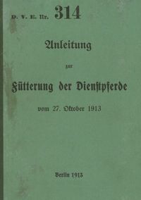 Produktbild: D.V.E. Nr. 314 Anleitung zur F&uuml;tterung der Dienstpferde