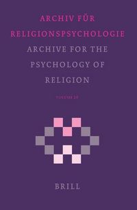 Produktbild: Archive for the Psychology of Religion / Archiv F&uuml;r Religionspsychologie, Volume 26 (2004)