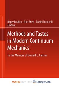 Produktbild: Methods and Tastes in Modern Continuum Mechanics