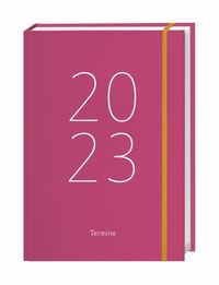 Bild vom Artikel Tages-Kalenderbuch A6 2023. Pinker Terminkalender mit Schulferien und Feiertagen. Buch-Kalender mit Lesebändchen und Gummiband. Taschenkalender 2023 vom Autor 
