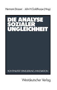Produktbild: Die Analyse sozialer Ungleichheit