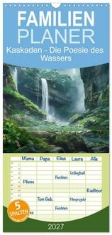 Produktbild: Familienplaner 2027 - Kaskaden - Die Poesie des Wassers mit 5 Spalten (Wandkalender, 21 x 45 cm) CALVENDO