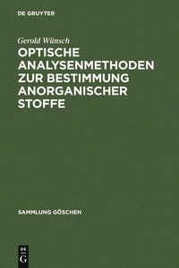 Produktbild: Optische Analysenmethoden zur Bestimmung anorganischer Stoffe