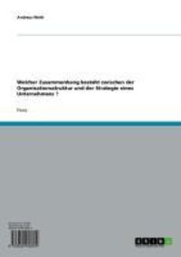 Produktbild: Welcher Zusammenhang besteht zwischen der Organisationsstruktur und der Strategie eines Unternehmens ?