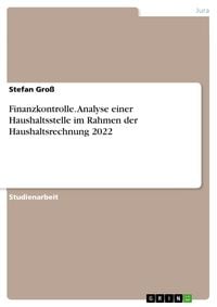 Produktbild: Finanzkontrolle. Analyse einer Haushaltsstelle im Rahmen der Haushaltsrechnung 2022