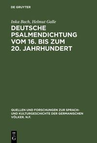 Produktbild: Deutsche Psalmendichtung vom 16. bis zum 20. Jahrhundert