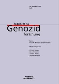 Produktbild: Zeitschrift f&uuml;r Genozidforschung, 23. Jahrgang 2025, Heft 1
