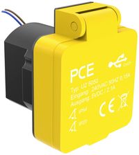 Bild vom Artikel PCE U25050 Aufputz-Steckdose mit USB-Ladeausgang IP54 Gelb vom Autor 