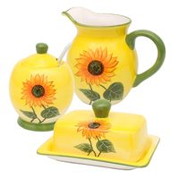 Neuetischkultur Keramik-Set 3-teilig Sonnenblume