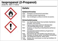 Produktbild: SafetyMarking 21.B1200.11 Gefahrstoffetikett G011 Isopropanol (2-Propanol) Folie selbstklebend (B x H) 105 mm x 74 mm 1 St.