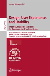 Produktbild: Design, User Experience, and Usability: Theories, Methods, and Tools for Designing the User Experience