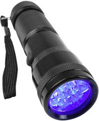 Produktbild: Berger & Schröter UV 395-400 nm UV-LED Taschenlampe mit Handschlaufe batteriebetrieben 95g