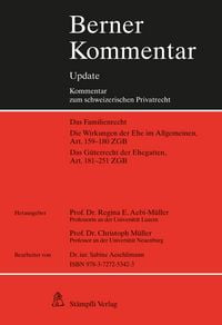 Produktbild: Berner Kommentar Update, Eherecht, Art. 159-251 ZGB, 10. Erg&auml;nzungslieferung