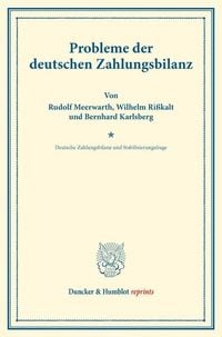 Produktbild: Probleme der deutschen Zahlungsbilanz.