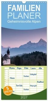 Produktbild: Familienplaner 2027 - Geheimnisvolle Alpen mit 5 Spalten (Wandkalender, 21 x 45 cm) CALVENDO