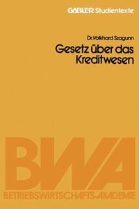 Produktbild: Gesetz &uuml;ber das Kreditwesen