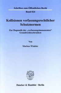 Produktbild: Kollisionen verfassungsrechtlicher Schutznormen.
