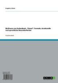 Produktbild: Wolframs von Eschenbach 'Titurel': Formale, strukturelle und sprachliche Besonderheiten