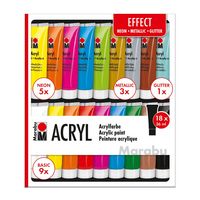 Produktbild: Marabu Acrylfarben Set Effect 18x36ml