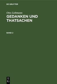 Produktbild: Gedanken und Thatsachen. Band 2