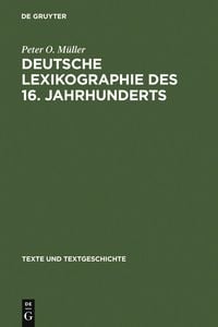 Produktbild: Deutsche Lexikographie des 16. Jahrhunderts