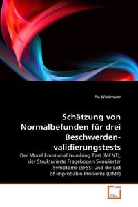 Produktbild: Wiedmaier, P: Sch&auml;tzung von Normalbefunden f&uuml;r drei Beschwer