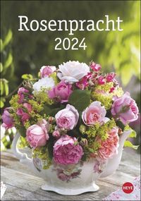 Rosenpracht Kalender 2024. Wandkalender mit 12 prachtvollen Fotos der schönsten Rosen. Dekorativer Bild-Kalender mit Platz für Termine und Notizen. von |Heye