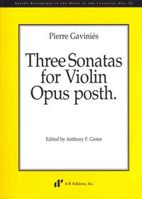 Produktbild: Pierre Gavini,s, Three Sonatas for Violin, Opus posth