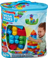 Bild vom Artikel Mattel - Mega Bloks Bausteine-Beutel bunt 60 Teile, Steck-Bausteine Kinder, Bauklötze vom Autor 