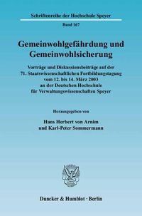 Produktbild: Gemeinwohlgef&auml;hrdung und Gemeinwohlsicherung.