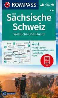 Produktbild: KOMPASS Wanderkarte 810 S&auml;chsische Schweiz, Westliche Oberlausitz 1:50.000