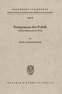 Produktbild: Prolegomena der Politik.