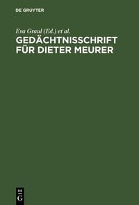 Produktbild: Ged&auml;chtnisschrift f&uuml;r Dieter Meurer