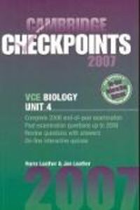 Produktbild: Cambridge Checkpoints VCE Biology Unit 4