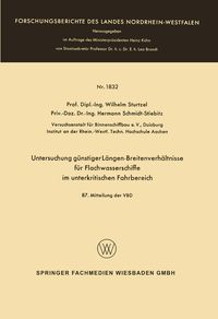 Produktbild: Untersuchung g&uuml;nstiger L&auml;ngen-Breitenverh&auml;ltnisse f&uuml;r Flachwasserschiffe im unterkritischen Fahrbereich