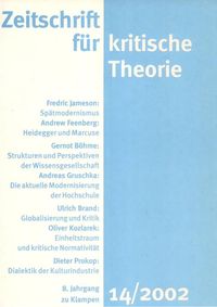 Produktbild: Zeitschrift f&uuml;r kritische Theorie / Zeitschrift f&uuml;r kritische Theorie, Heft 14 (2002)