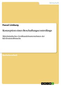 Produktbild: Konzeption eines Beschaffungscontrollings