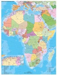 Produktbild: Stiefel Wandkarte Gro&szlig;format Afrika, politischmit Postleitbereichen , englische Ausgabe, ohne Metallst&auml;be