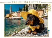 Produktbild: CALVENDO Puzzle Ein Dackel genie&szlig;t den Sommer am Gardasee in Italien | 1000 Teile Lege-Gr&ouml;&szlig;e 64x48cm Foto-Puzzle f&uuml;r gl&uuml;ckliche Stunden