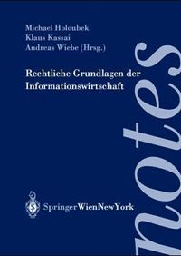 Produktbild: Rechtliche Grundlagen der Informationswirtschaft