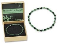 Produktbild: Moosachat Saphira Edelsteinarmband