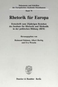 Produktbild: Rhetorik f&uuml;r Europa.