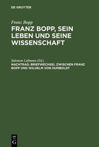 Produktbild: Briefwechsel zwischen Franz Bopp und Wilhelm von Humboldt