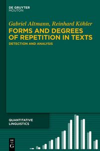 Produktbild: Forms and Degrees of Repetition in Texts