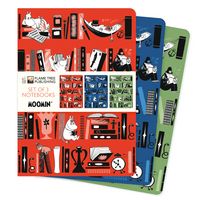 Produktbild: Dreier Set DIN-A5-Format-Notizb&uuml;cher: Mumin B&uuml;cherregale