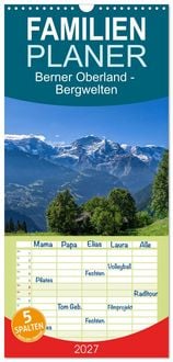 Produktbild: Familienplaner 2027 - Berner Oberland - Bergwelten mit 5 Spalten (Wandkalender, 21 x 45 cm) CALVENDO
