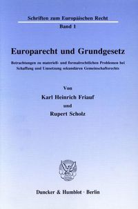 Produktbild: Europarecht und Grundgesetz.